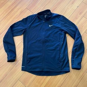 Nike Shield Full Zip Up Jacket Mens Medium M 683914-010 Black Running Sweater